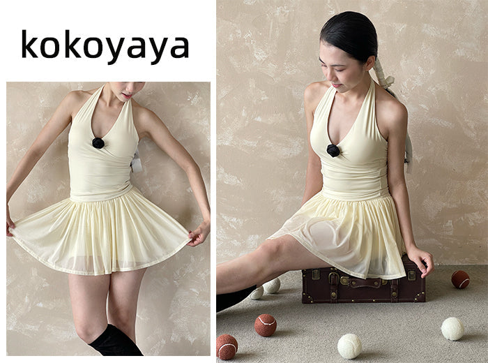 Brighten Every Move: A Soft Yellow Tank & Skirt Set for Tennis, Yoga, Pilates & Everyday Style