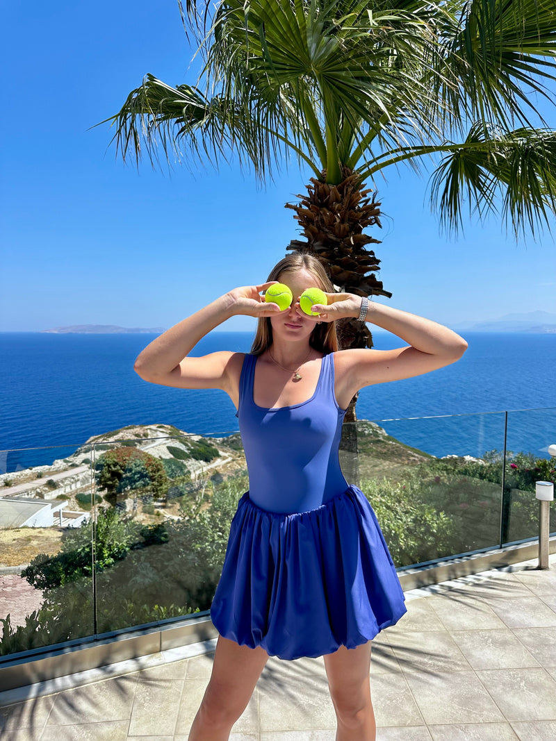 Royal Blue Bloom Tennis Dress: Play in Full Color