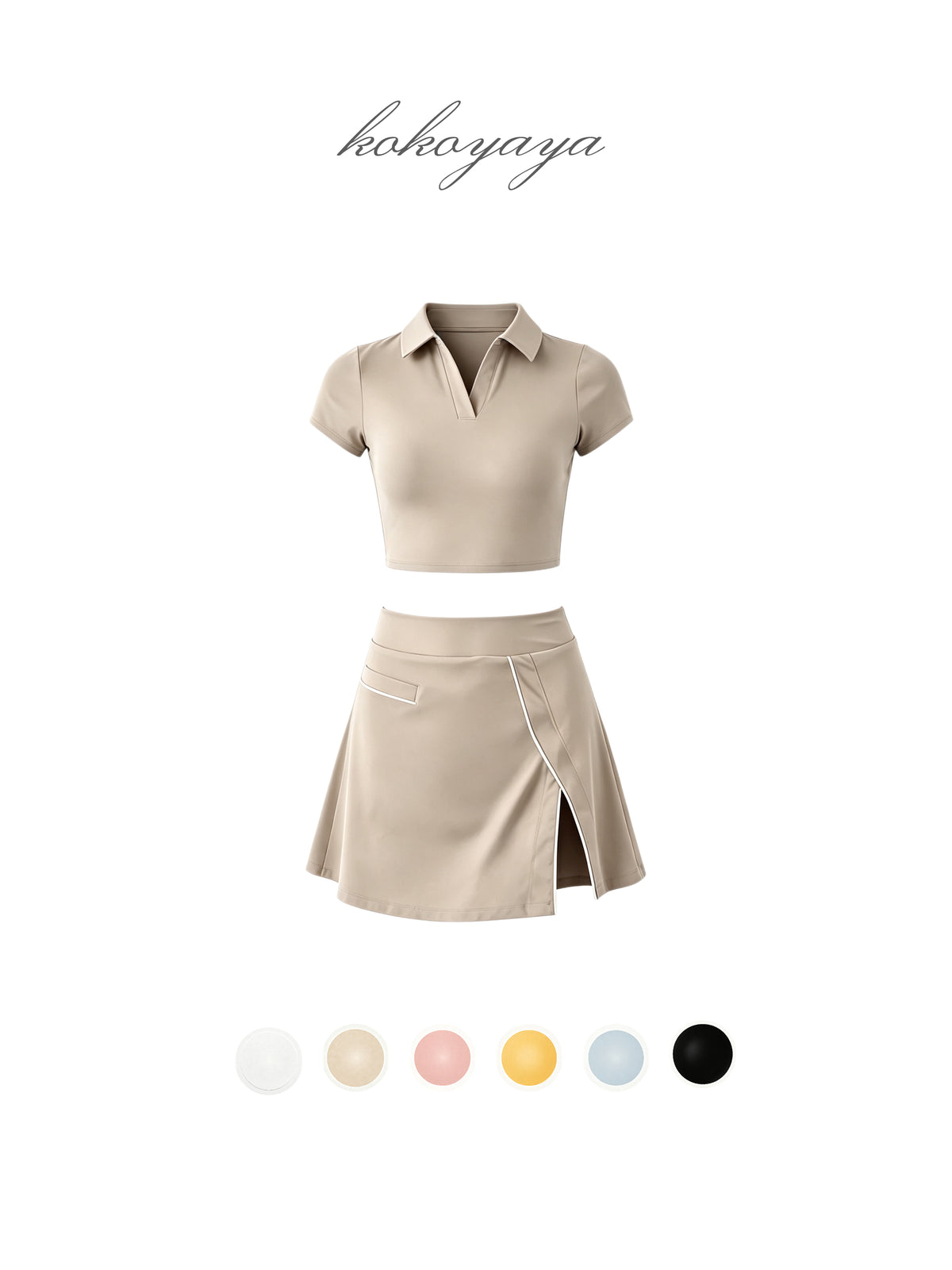 kokoyaya Solid Color  Sports Tennis Skirt T003