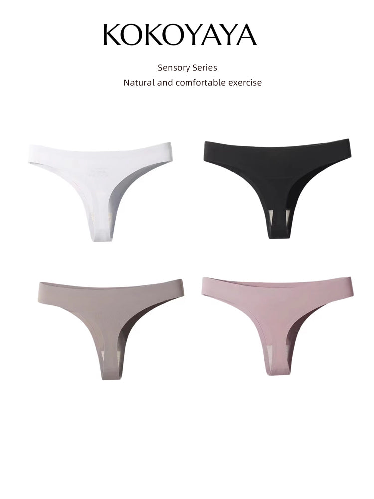 kokoyaya underwear women's ultra-thin invisible fitness sports ice silk one-piece thong sexy T-pants N002