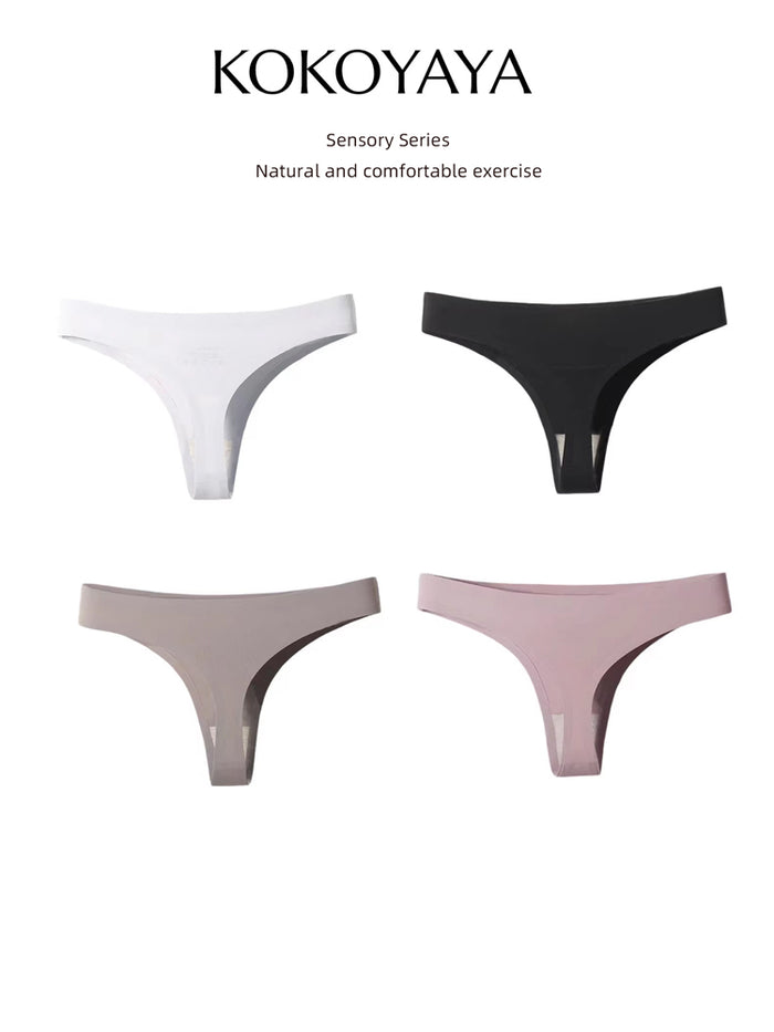 kokoyaya underwear women's ultra-thin invisible fitness sports ice silk one-piece thong sexy T-pants N002