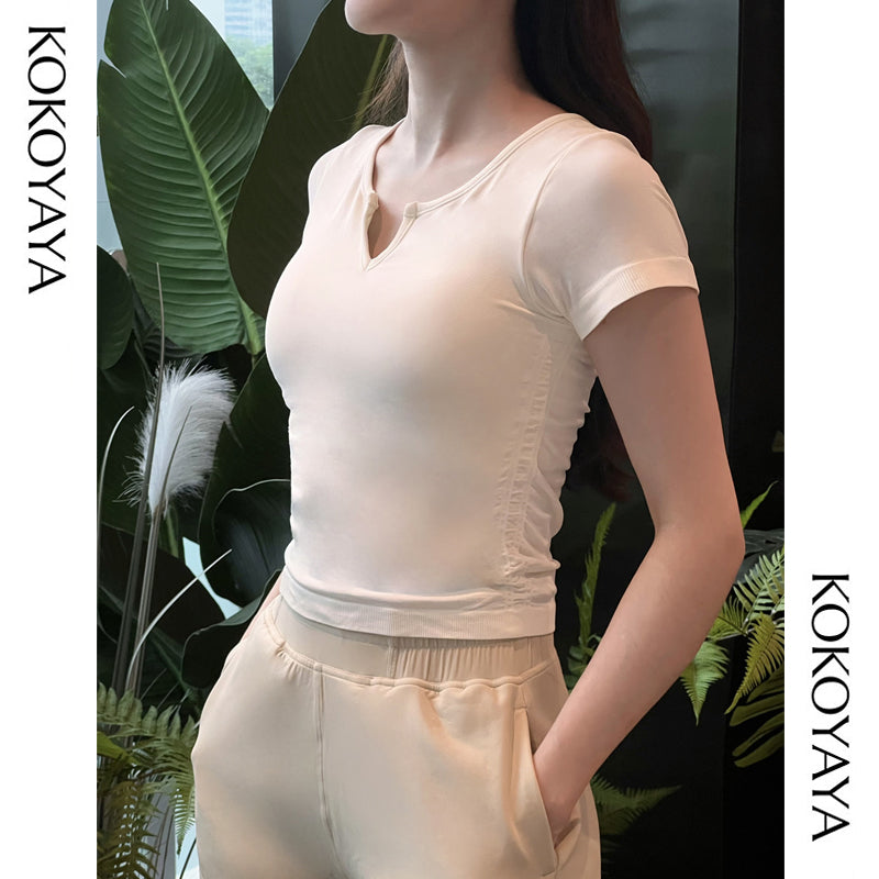 kokoyaya Minimalist Short Sleeve Sports Tank Y009