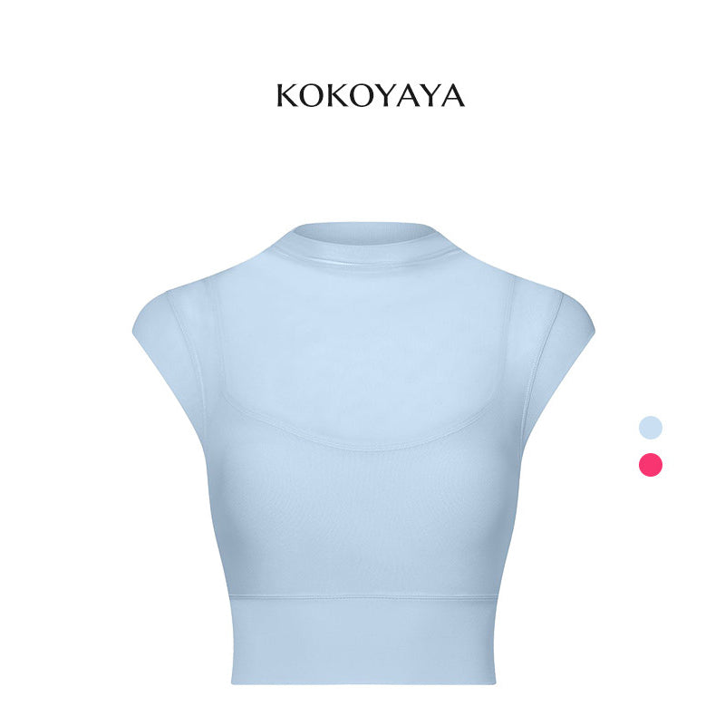 kokoyaya Sky Blue Sleeveless Mesh Sports Tank B079