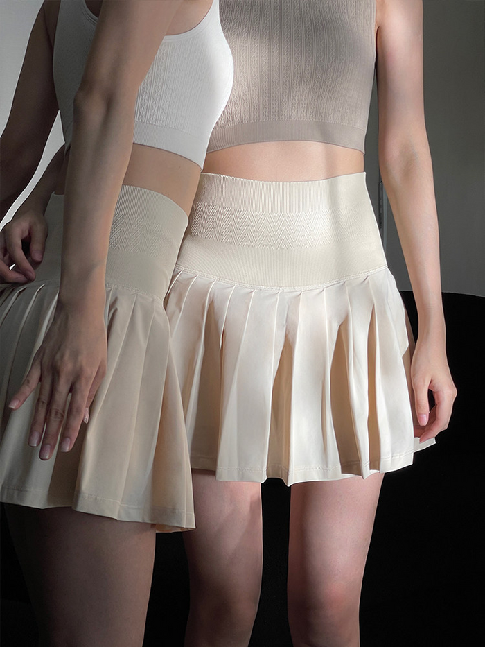 【special clearance price, no refund】kokoyaya sports skirt Lycra high-elastic women pleated fitness anti-exposure tennis skirt badminton skirt