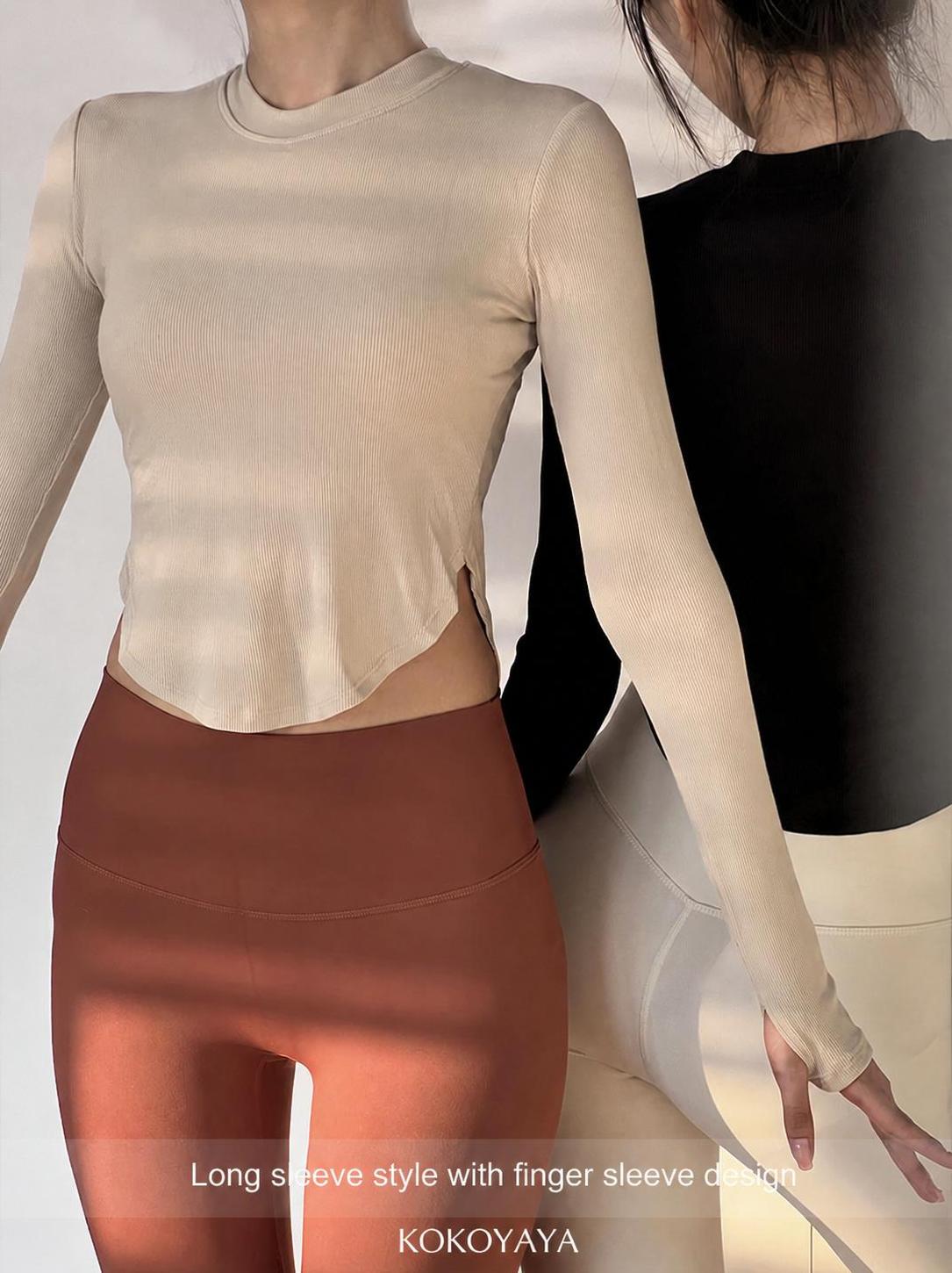 kokoyaya spring and summer sports top, slimming yoga suit, long-sleeved fitness suit, women's coat, T-shirt, running training suit
