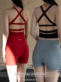 kokoyaya yoga vest sports sling chest pad thin back bra integrated underwear