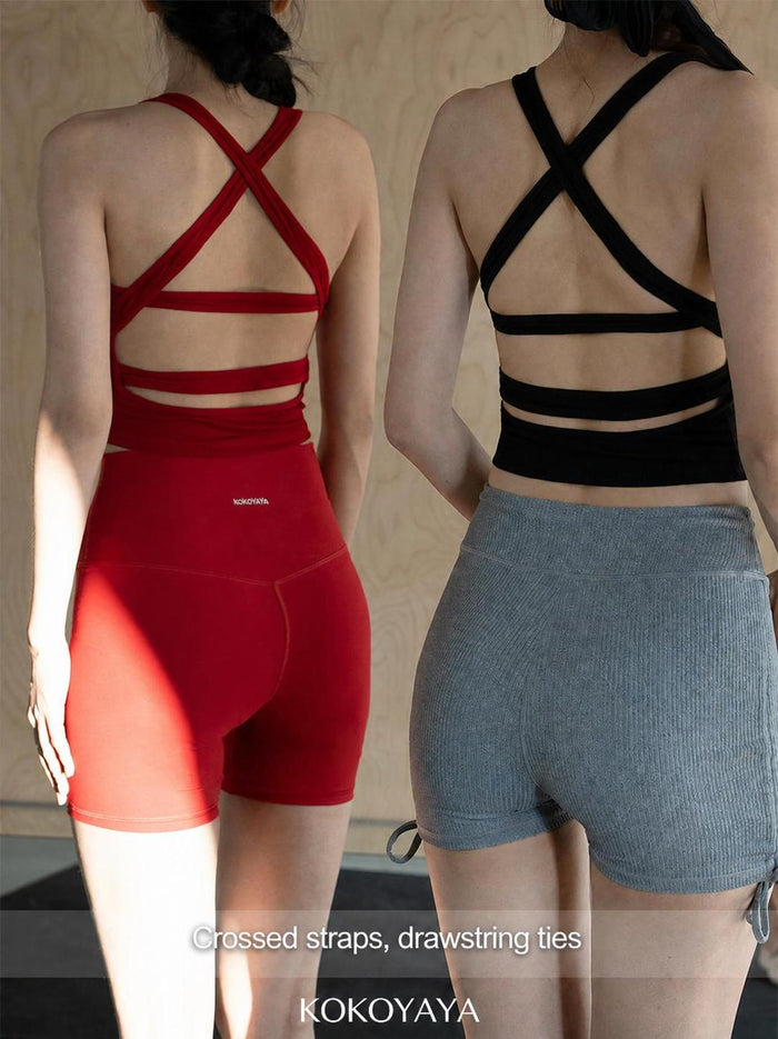 kokoyaya Open Back Cross Sports Bra B097