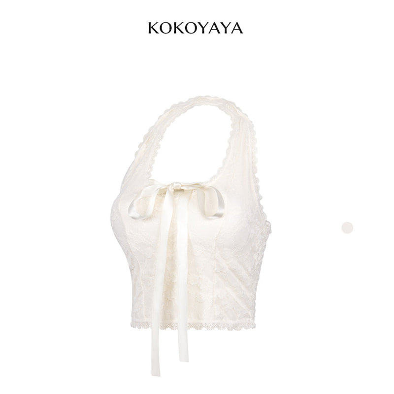 kokoyaya Lace Bow Sports Tank B104