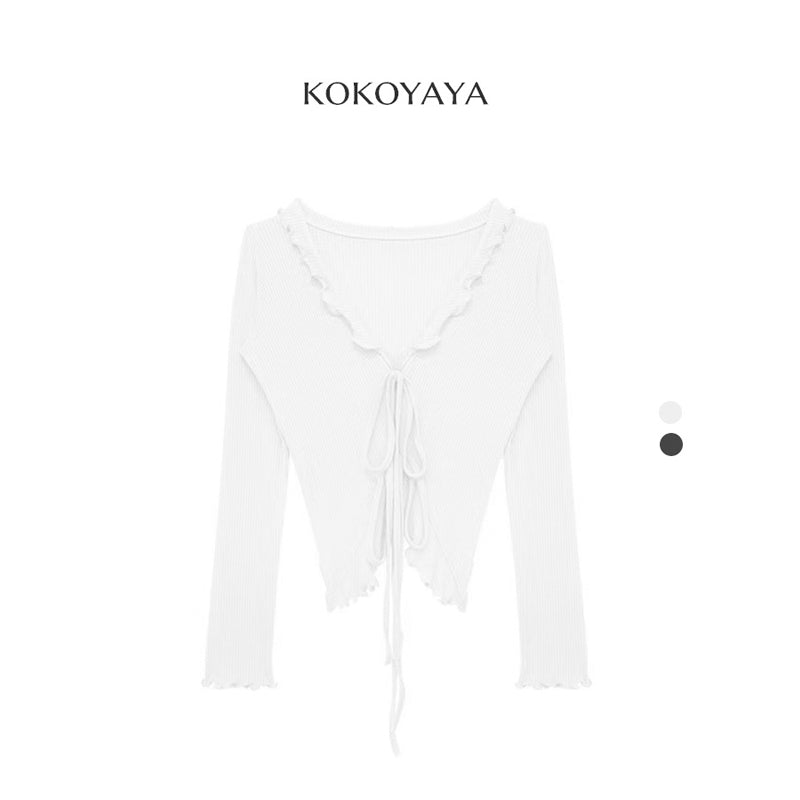 kokoyaya French Elegant Long Sleeve Top Y054