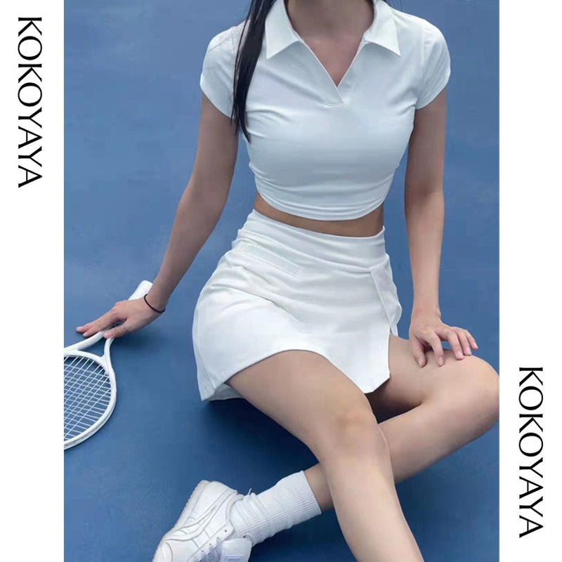 kokoyaya Solid Color  Sports Tennis Skirt T003