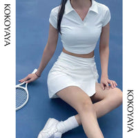kokoyaya Solid Color  Sports Tennis Skirt T003