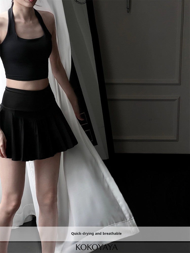 【special clearance price, no refund】kokoyaya sports skirt Lycra high-elastic women pleated fitness anti-exposure tennis skirt badminton skirt