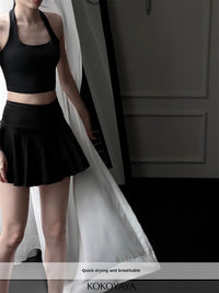 【special clearance price, no refund】kokoyaya sports skirt Lycra high-elastic women pleated fitness anti-exposure tennis skirt badminton skirt