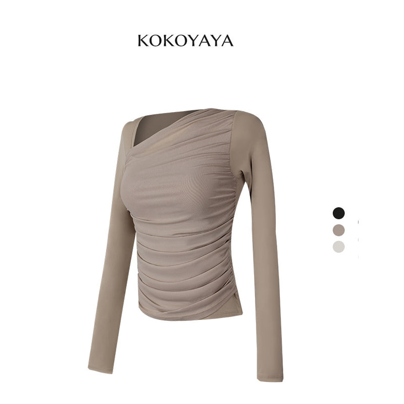 kokoyaya Ruched Long Sleeve Top Y079