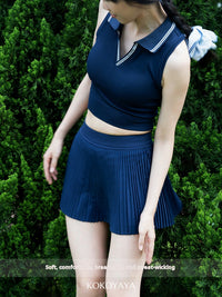 kokoyaya tennis top polo sports vest fitness suit skirt running training badminton short skirt