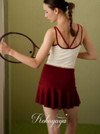 kokoyaya White Top Red Tennis Skirt Q017