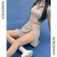 kokoyaya Solid Color  Sports Tennis Skirt T003