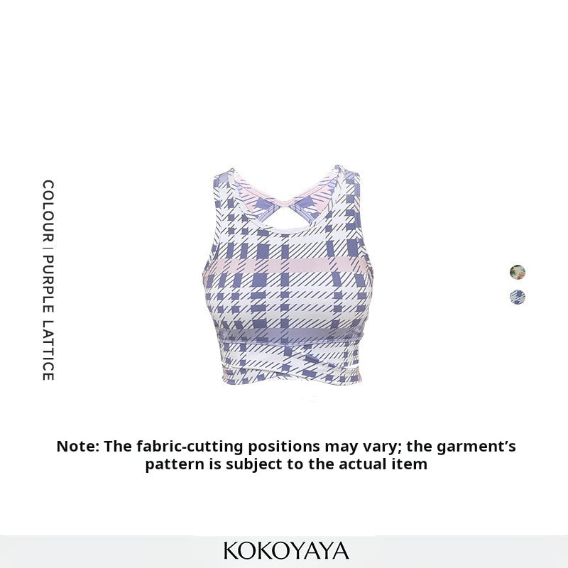kokoyaya summer retro sports underwear women's beautiful back Pilates training clothes fitness top yoga vest B044