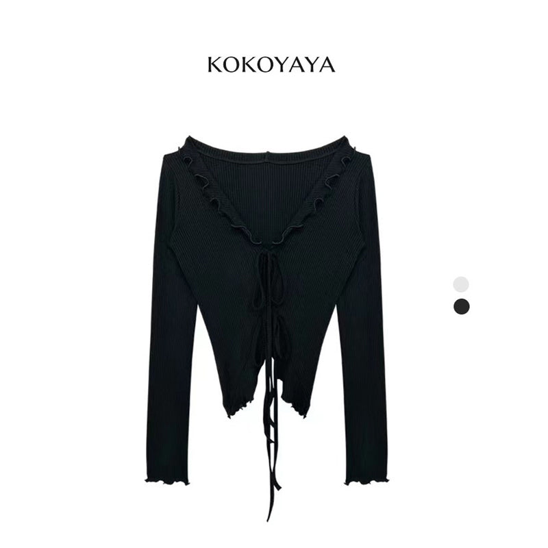 kokoyaya French Elegant Long Sleeve Top Y054