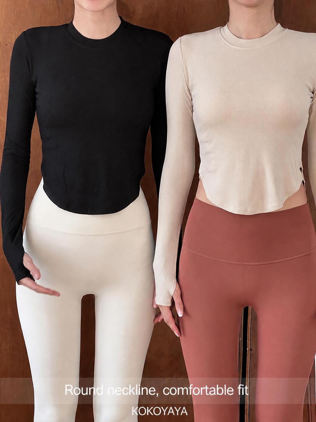 kokoyaya spring and summer sports top, slimming yoga suit, long-sleeved fitness suit, women's coat, T-shirt, running training suit
