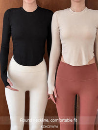 kokoyaya spring and summer sports top, slimming yoga suit, long-sleeved fitness suit, women's coat, T-shirt, running training suit