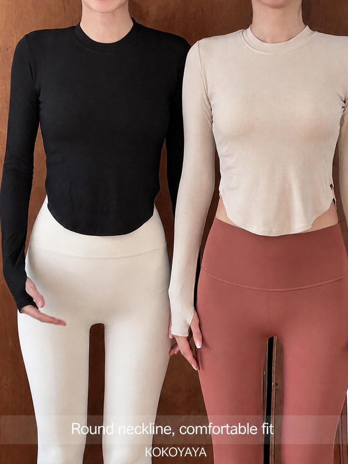 kokoyaya spring and summer sports top, slimming yoga suit, long-sleeved fitness suit, women's coat, T-shirt, running training suit Y005