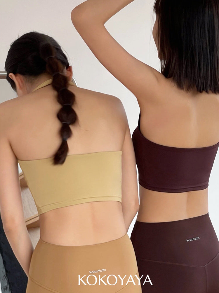 kokoyaya neck vest shockproof sports sling with chest pad tight quick-drying fitness yoga underwear