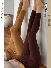 kokoyaya Air series dark brown high-elastic tight fitness pants women's high-waist hip-lifting quick-drying yoga pants
