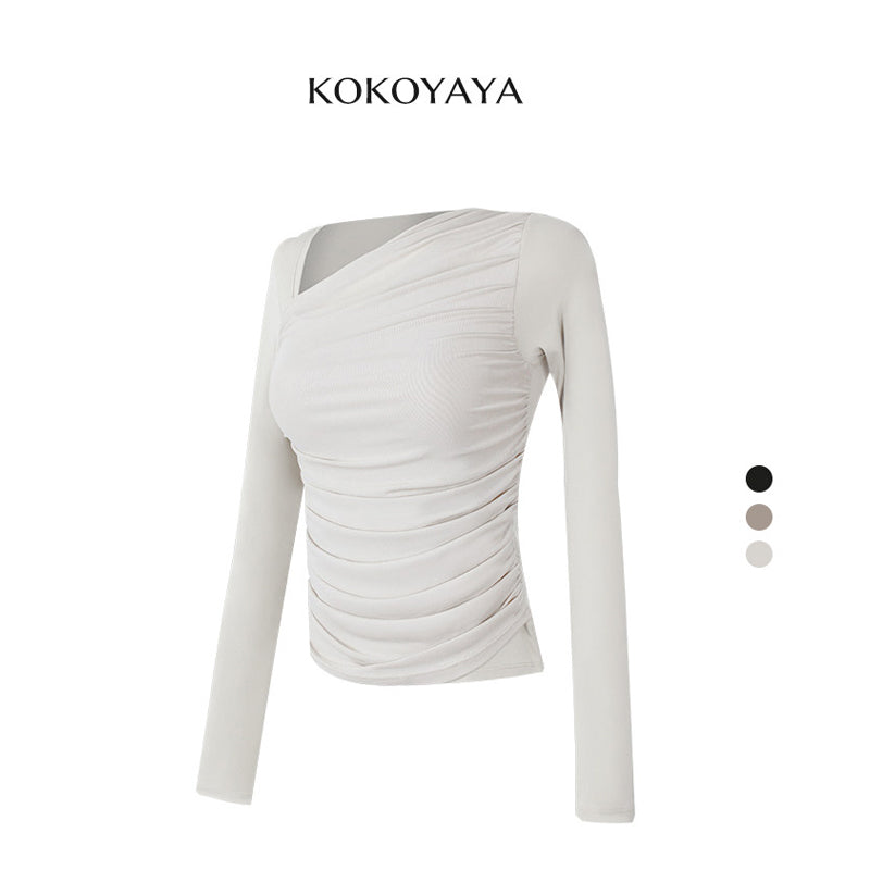 kokoyaya Ruched Long Sleeve Top Y079