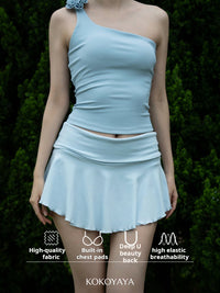 kokoyaya tennis sports suit suspender vest women with chest pad pleated running badminton short skirt tennis dress