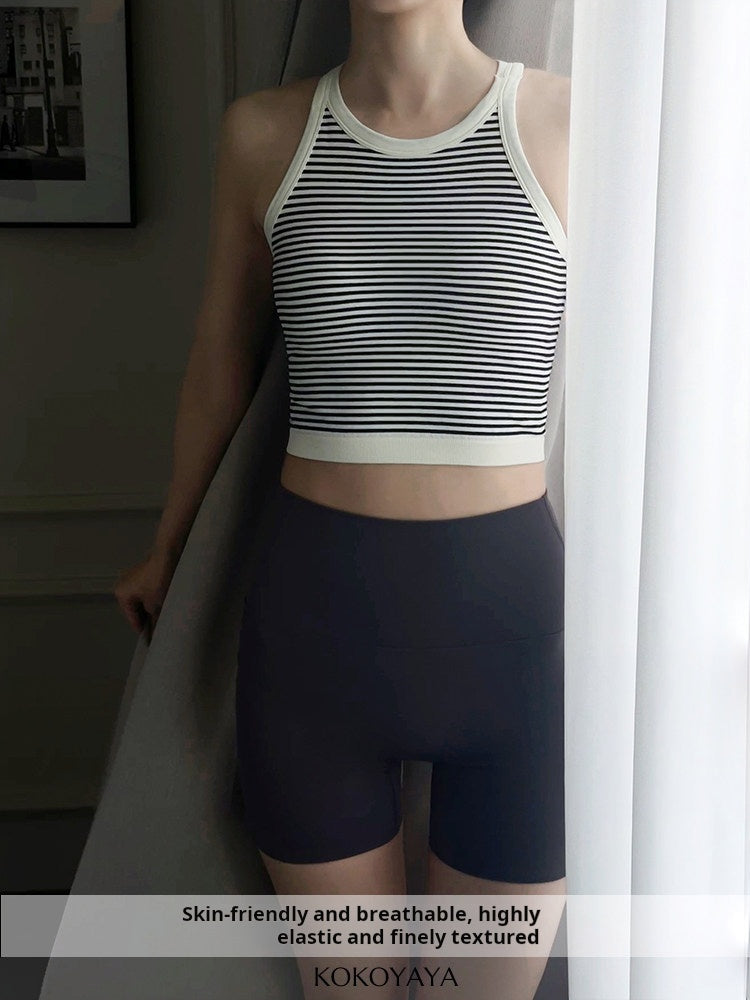 kokoyaya summer striped sports vest women training breathable tights fitness yoga clothes women