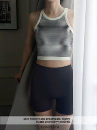 kokoyaya summer striped sports vest women training breathable tights fitness yoga clothes women
