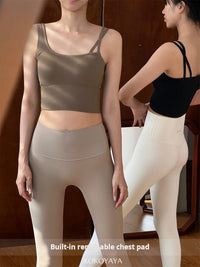 kokoyaya sports vest beautiful back integrated bra tight fitness suit yoga top for women