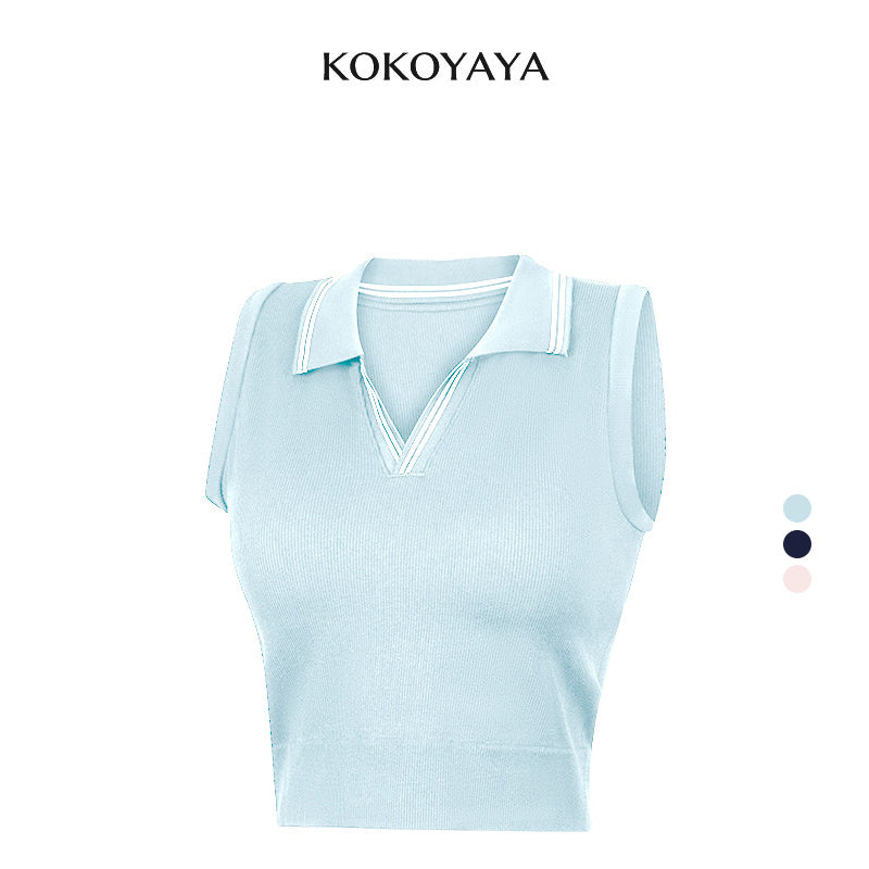 kokoyaya Athletic Tennis Polo Sleeveless Top B100