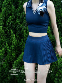 kokoyaya tennis short skirt, quick-drying badminton skirt, high-rise anti-exposure A-line marathon tennis skirt