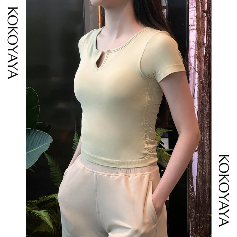 kokoyaya Minimalist Short Sleeve Sports Tank Y009
