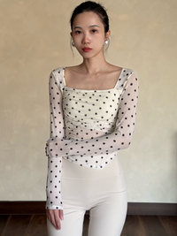 kokoyaya yoga top, female ballet dance, sports, wave dot T-shirt, fitness, long sleeves Y101