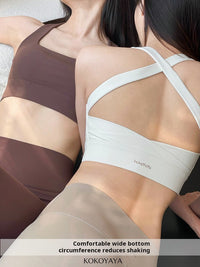 kokoyaya Sports Bra with Padded Cups, High Elastic Shockproof Camisole for Yoga & Fitness