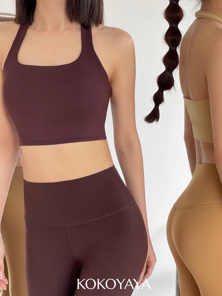 kokoyaya neck vest shockproof sports sling with chest pad tight quick-drying fitness yoga underwear