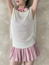 kokoyaya knitted smock yoga suit Pilates fitness dance training suit sleeveless vest sports top for women