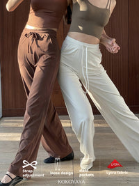 kokoyaya yoga pants Pilates running summer thin fitness sports pants for women's loose wide-leg casual pants