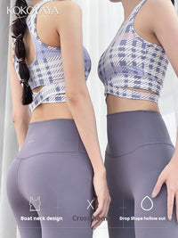 kokoyaya summer retro sports underwear women's beautiful back Pilates training clothes fitness top yoga vest B044