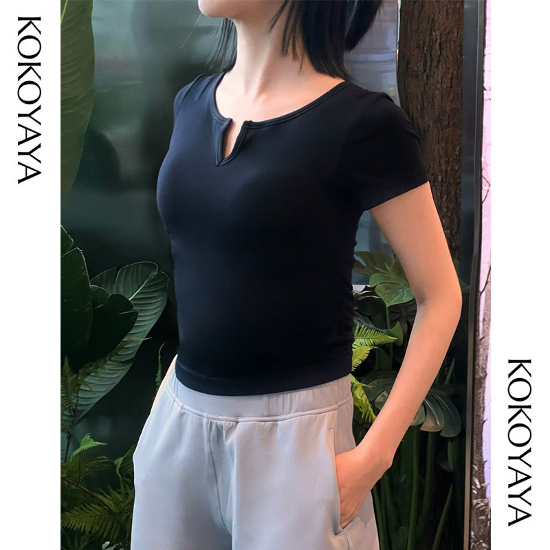 kokoyaya Minimalist Short Sleeve Sports Tank Y009