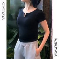 kokoyaya Minimalist Short Sleeve Sports Tank Y009
