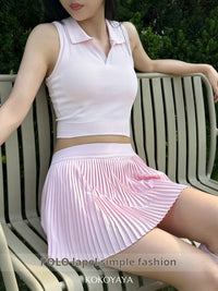 kokoyaya tennis top polo sports vest fitness suit skirt running training badminton short skirt