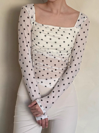 kokoyaya yoga top, female ballet dance, sports, wave dot T-shirt, fitness, long sleeves Y101