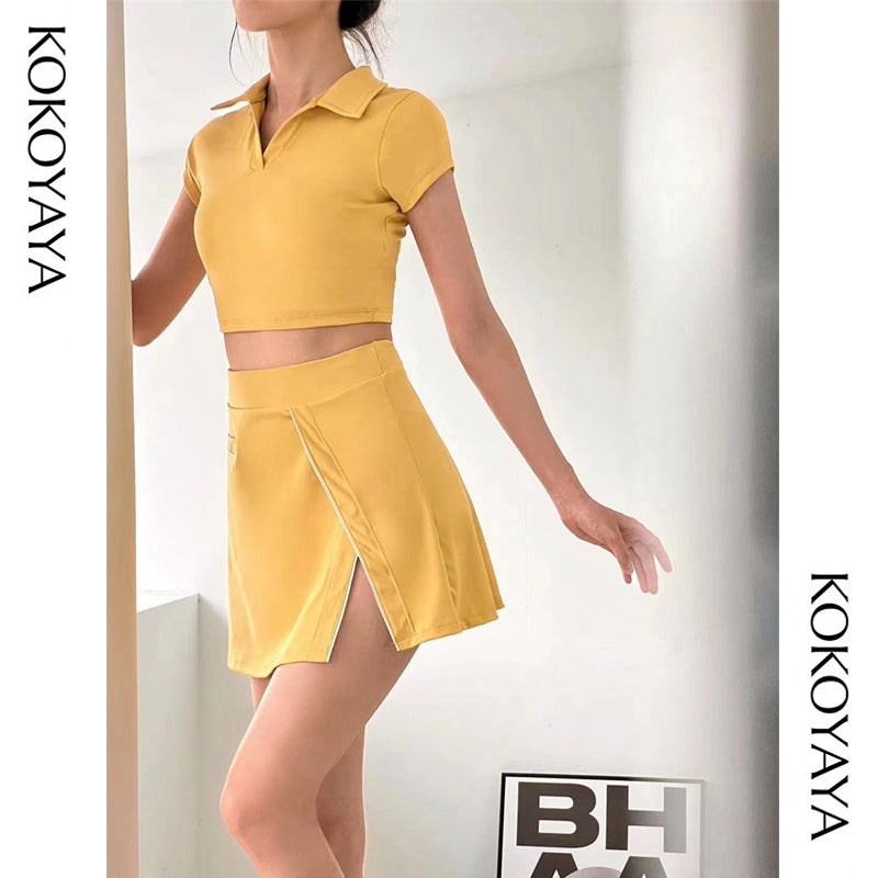 kokoyaya Solid Color  Sports Tennis Skirt T003