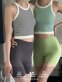kokoyaya summer striped sports vest women training breathable tights fitness yoga clothes women