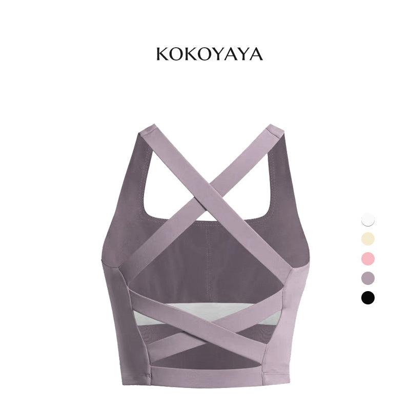 kokoyaya Minimalist Cross Back Sports Bra B001