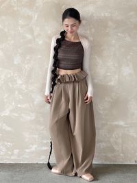 kokoyaya dance dress, female ballet dress, pile sleeve training dress, body dress, top